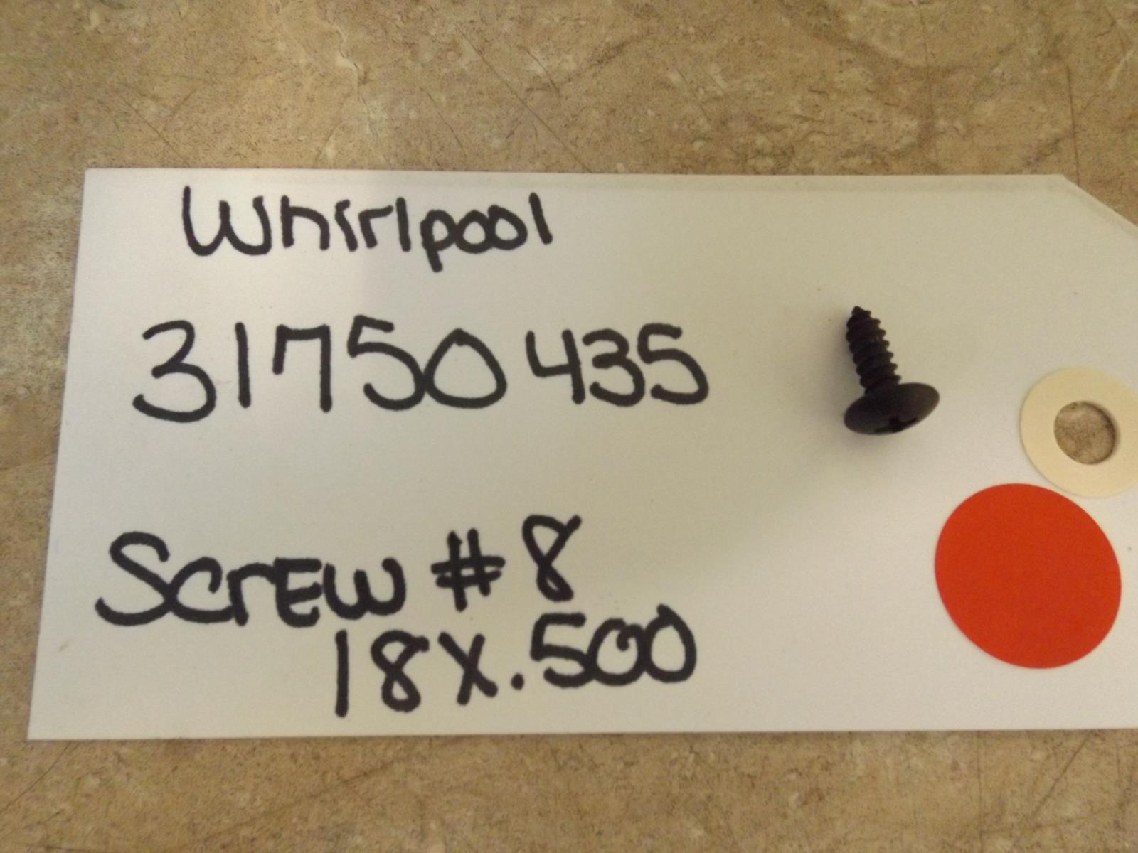 Whirlpool Stove 31750435 Screw 18 x.500 (New) Whirlpool Stove 31750435 Screw 18 x.500 (New)